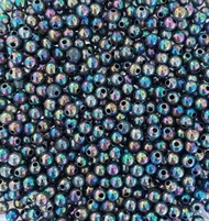 150 g. sorte, changserende perler. 6 mm.